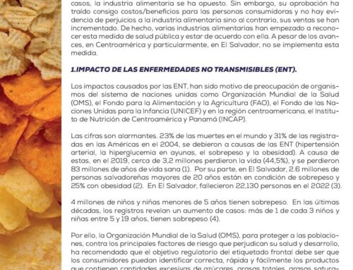 Oposición y Avances del Etiquetado Nutricional en la parte Frontal de los Alimentos